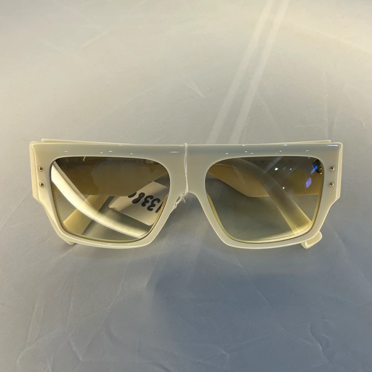 DNA square-frame sunglasses in ivory white acetate with tinted lense