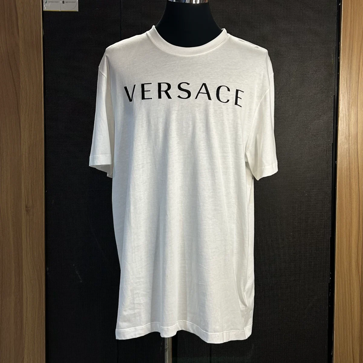 Versace embroidered tshirt with black logo