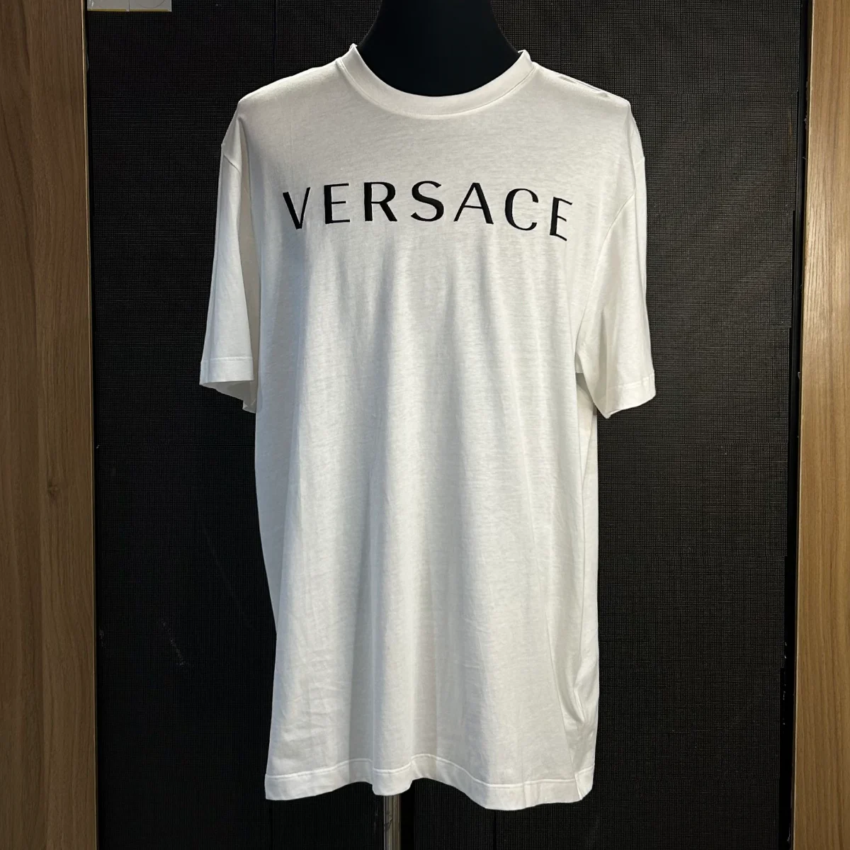 Versace embroidered tshirt with black logo