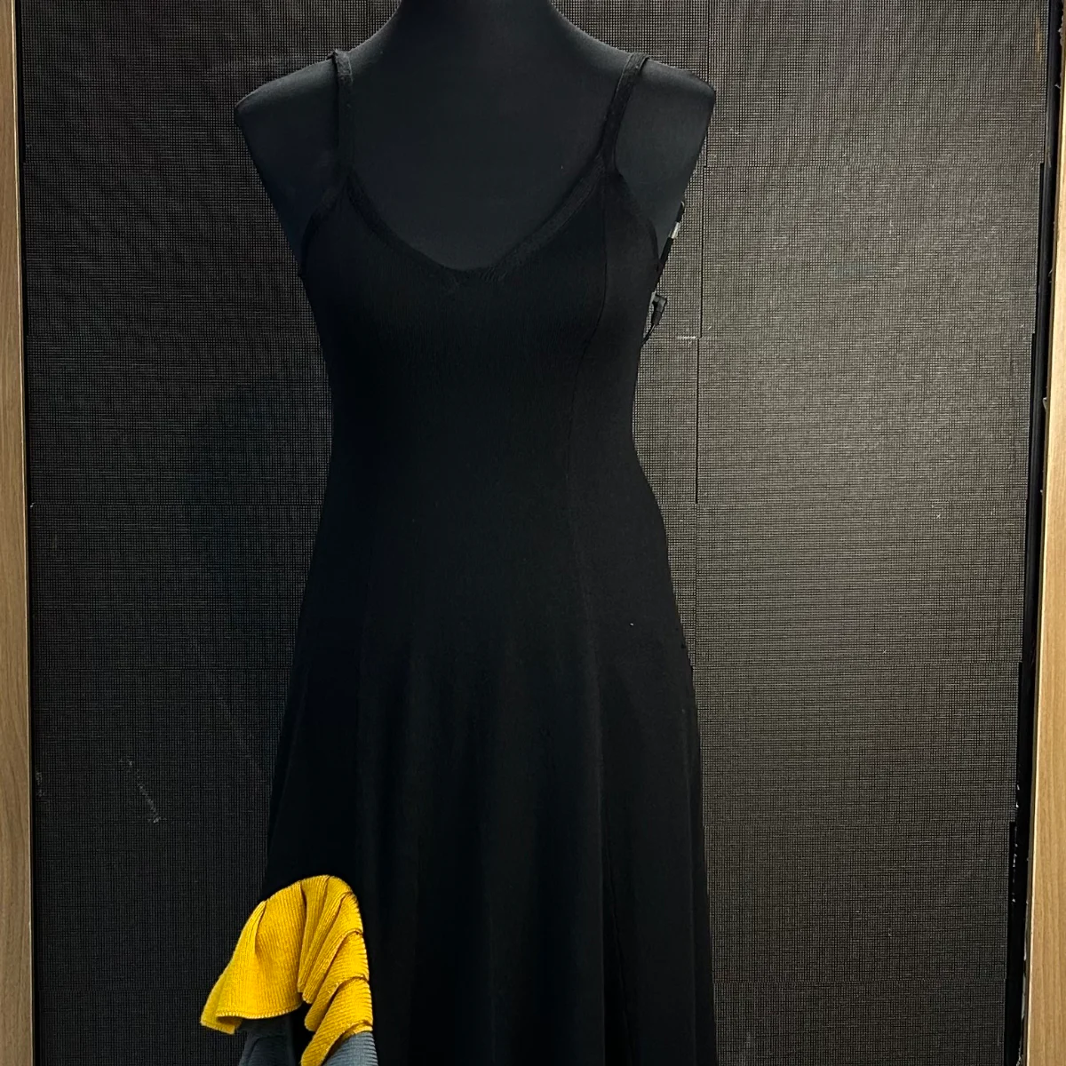 Ruffle trimmed wool slip dress