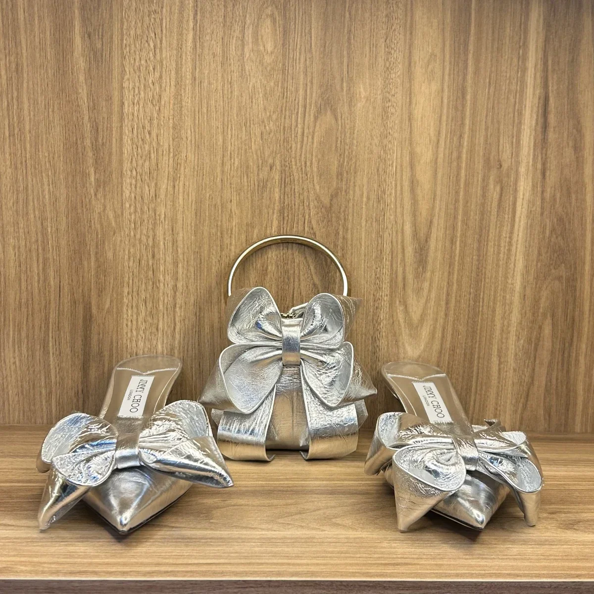 staz 50 silver metallic with matching micro bon bon bag