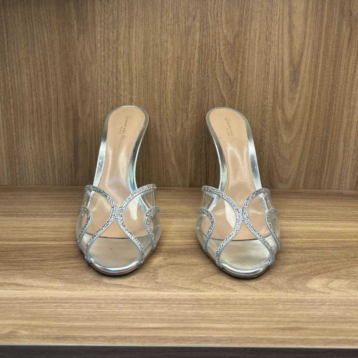 gianvinto rossi burma crystal embellished pvc mules