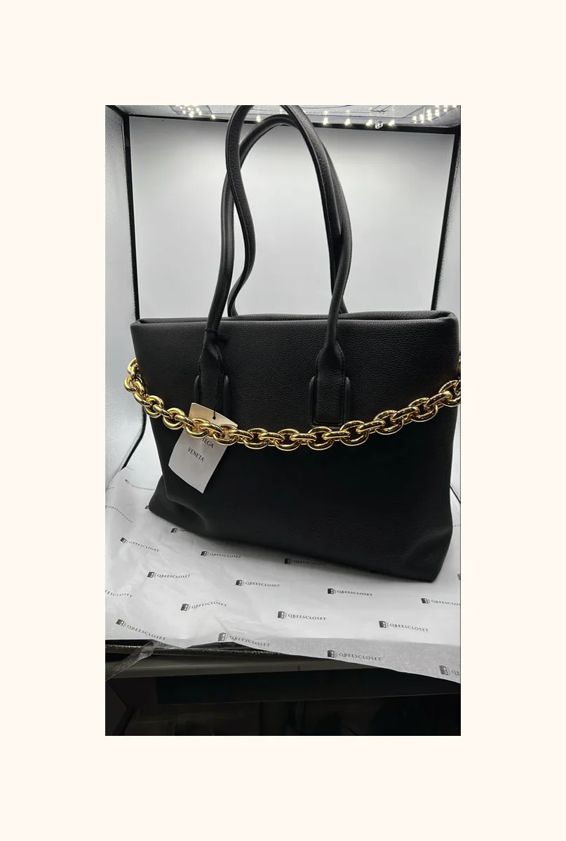 Leather Chain Tote Bag