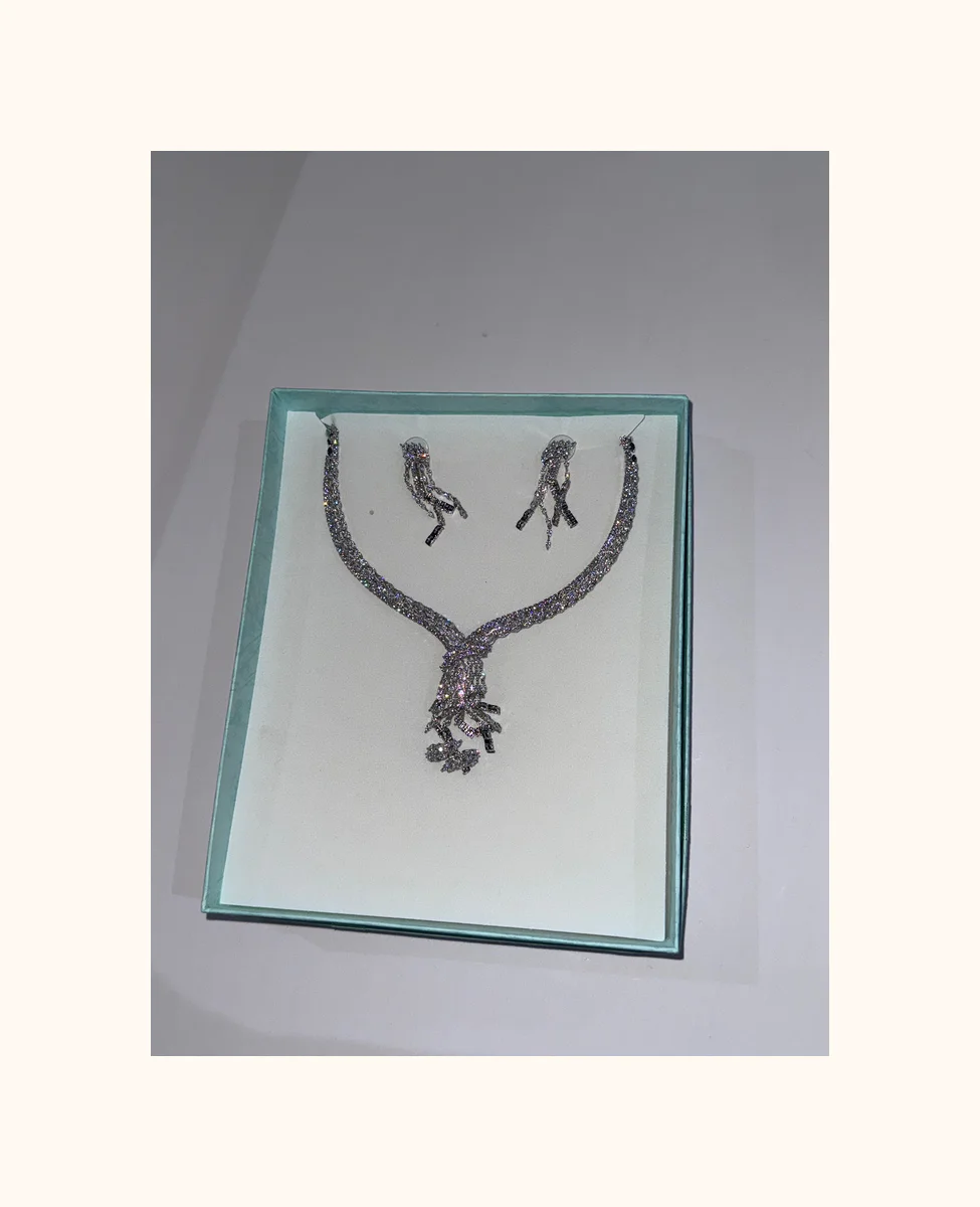 American Diamond Necklace and Earrings Set
